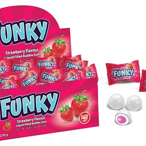 Funky Center Filled Bubble-gum Strawberry